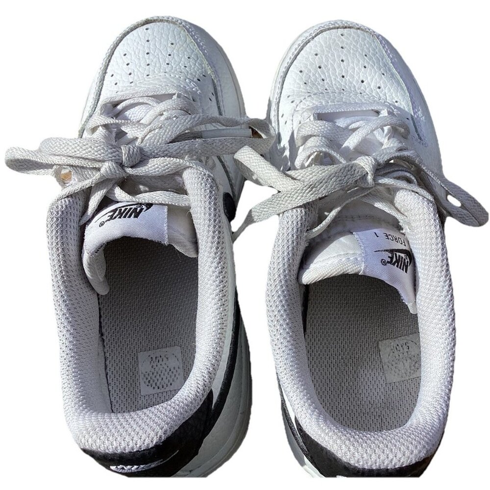 Nike Air Force 1 White Kids Model CZ1685-100 Size 1Y Swoosh Good Condition - Picture 5 of 7